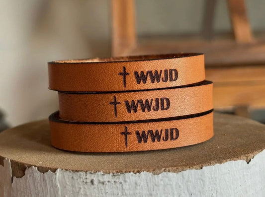 WWJD Leather Bracelet